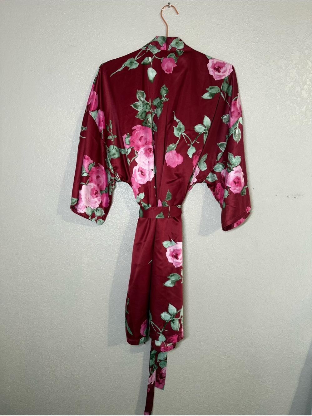 Apt. 9 Burgundy Floral Satin Robe - Size XXL - Excellent Condition